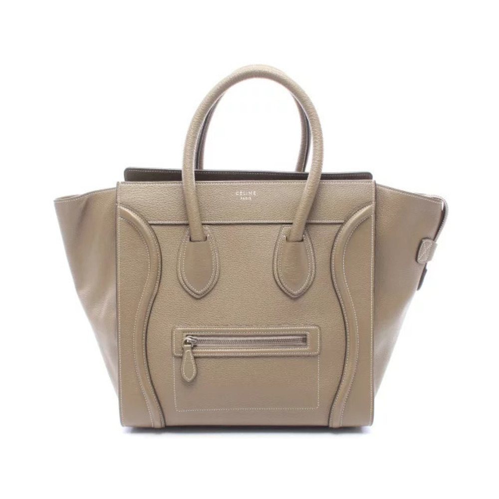 Celine Luggage Shopper Handbag Leather Beige Tan